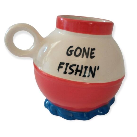 Fishing Lure Bobber Ceramic Mug Bigmouth Inc Gone Fishing Cup Tea Coffee 20oz - Picture 10 of 16